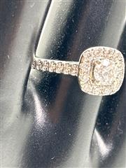 1 CTW 53 Diamond Engagement Ring 14K White Gold 4.2 grams size 7.25